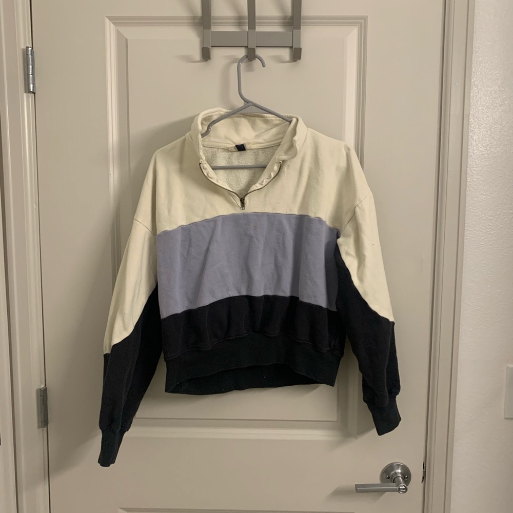 Tri color half zip jacket